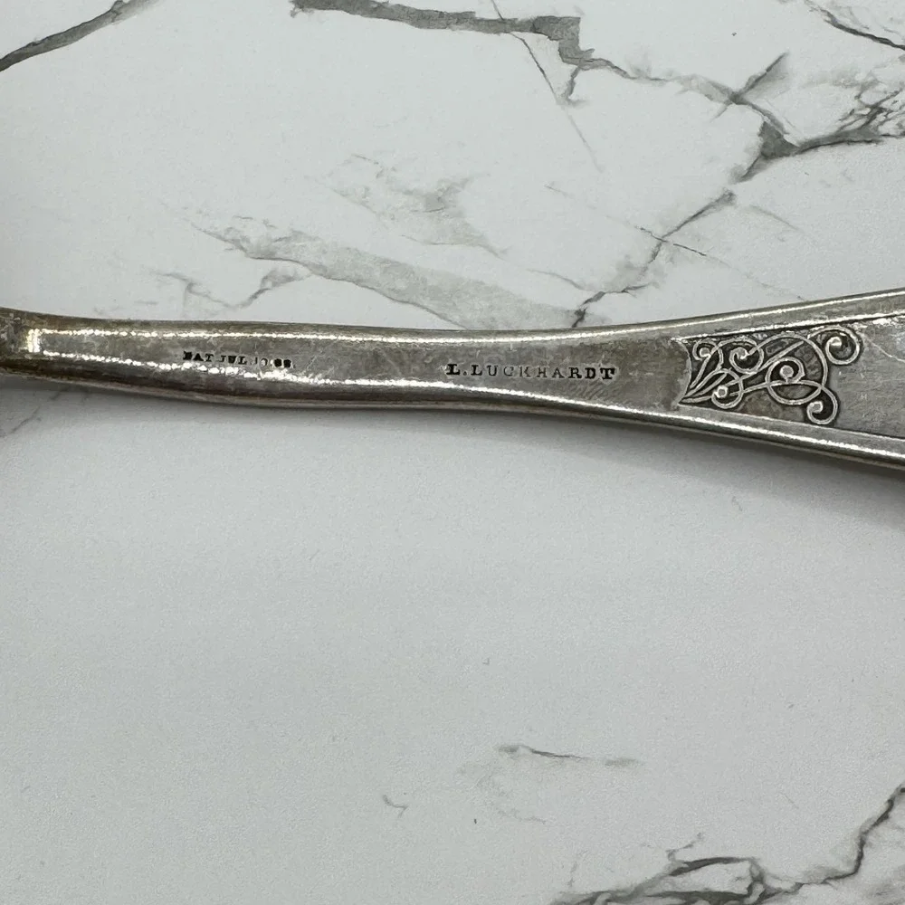 Antique Towle Silver Plate Eudora Ladle Berry Sugar Shell Spoon Serving Pat 1888
